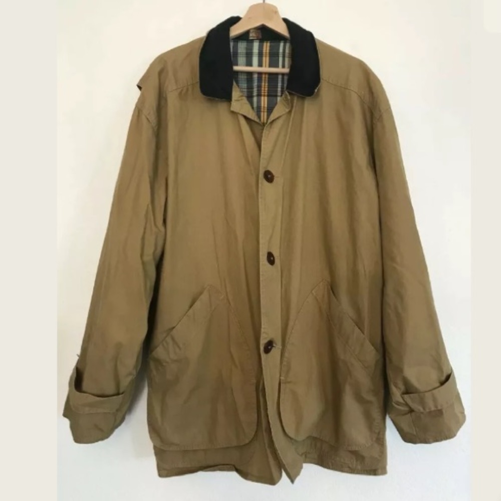 J.Crew Brown Mustard Canvas Navy Cord Trim Jacket